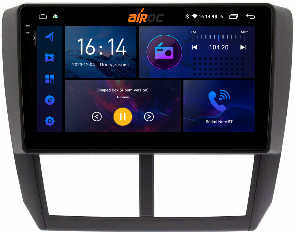 Магнитола для Subaru Forester 3 (SH) 2008-2013, Impreza GH, GE - AIROC 2K RI-3403 Android 12, QLed+2K, ТОП процессор, 8/128Гб, CarPlay, SIM-слот