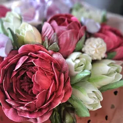 Букет из зефира «Пионы и гортензии» / 28-30см Букет из зефира «Пионы и гортензии» / 28-30см