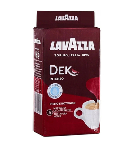 Кофе молотый LavAzza Dek Intenso Decaffeinato, 250 г в/у (Лавацца)