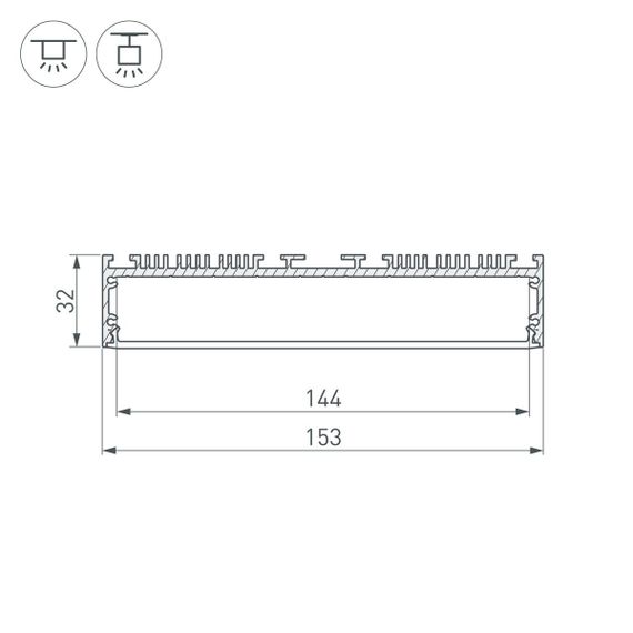 Профиль Arlight ARH-Power-W150-2000 Anod 036368
