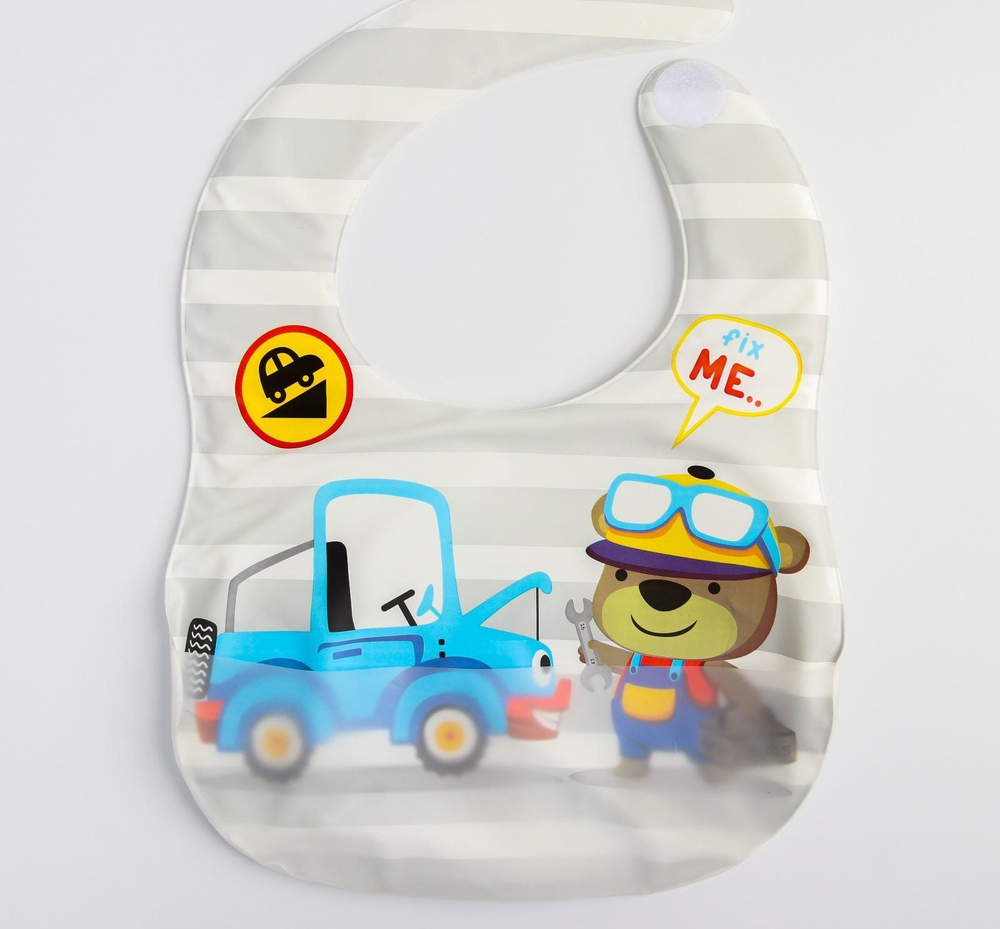 5133360 Нагрудник непромокаемый, мягкий на пороллоне "Мишка"