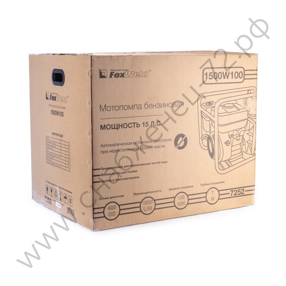 Мотопомпа бензиновая FoxWeld 1500W100