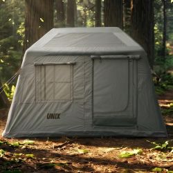 Надувная палатка UNIX Camp Vega 3х2 серый (+ навес)