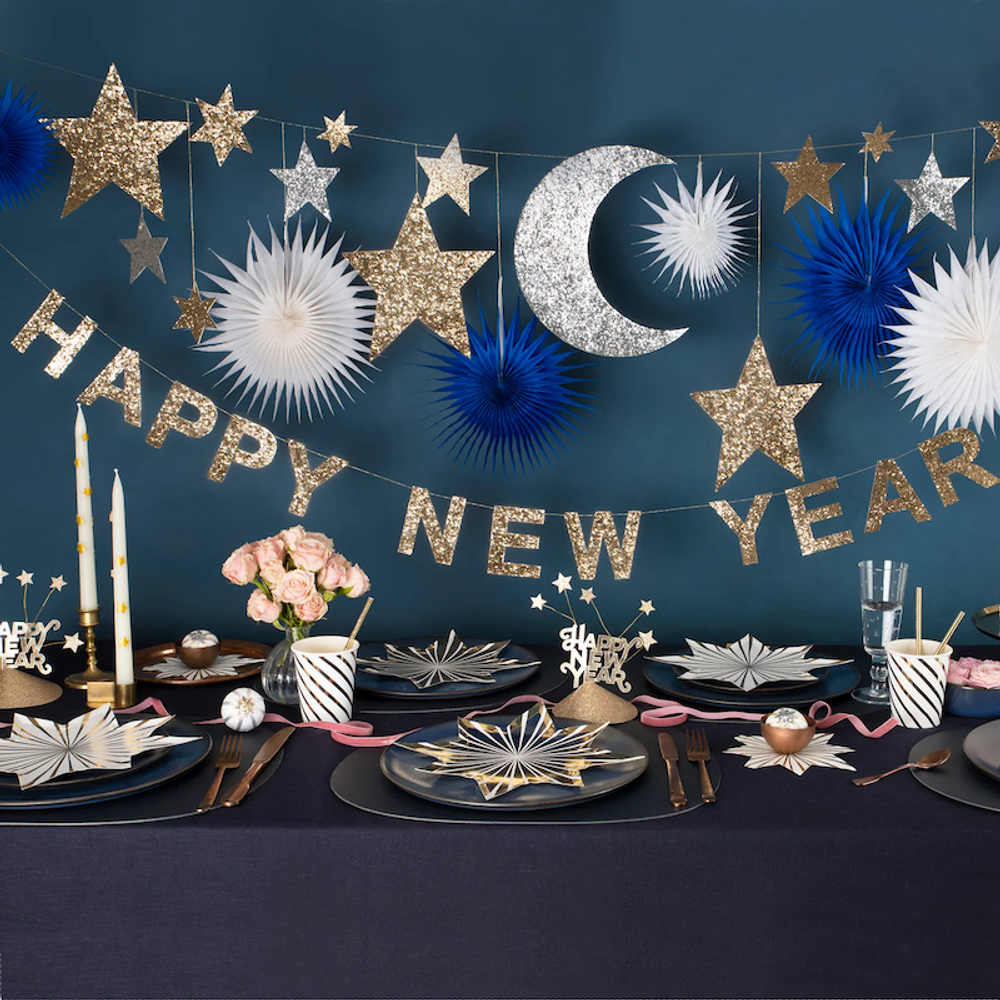 Гирлянда звёздная "Happy New Year" 3,7 м (2024)