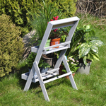 Подставка для цветов, 35х30х71, Флорэль, этажерка, напольное, на подоконник, полка, из массива дерева, серый, Dipriz