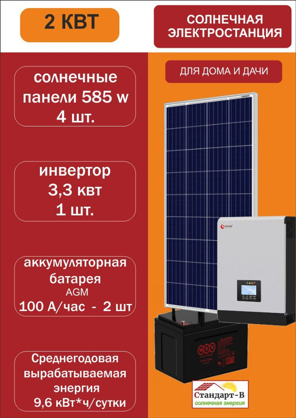 Солнечная электростанция гибридная СЭГ 2-585