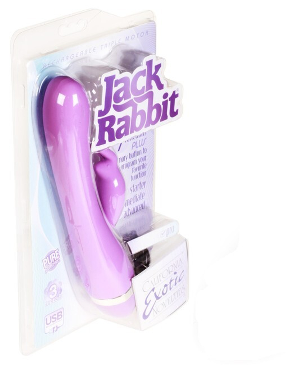 Перезаряжаемый вибратор Jack Rabbit (3 мотора, 7 режимов) (Цвет: сиреневый)