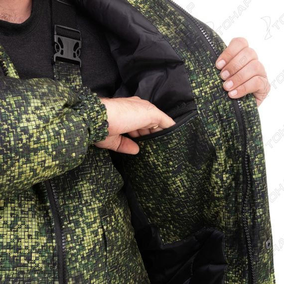Костюм охотника зимний Салаир Комфорт, цв.зеленый пиксель р.44-46/170-176 Helios