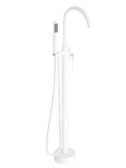 Напольный смеситель для ванны с душем STWORKI Лунд S25130WH матовый белый
