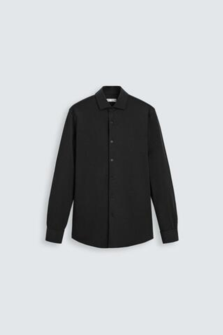 ZARА РУБАШКА ИЗ ЭЛАСТИЧНОЙ РЕЛЬЕФНОЙ ТКАНИ, ЧЕРНЫЙ