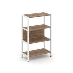 Shelf System Односекционный стеллаж трехярусный SN.STM-311 Дуб Табак/Металл Белый 810*400*1246