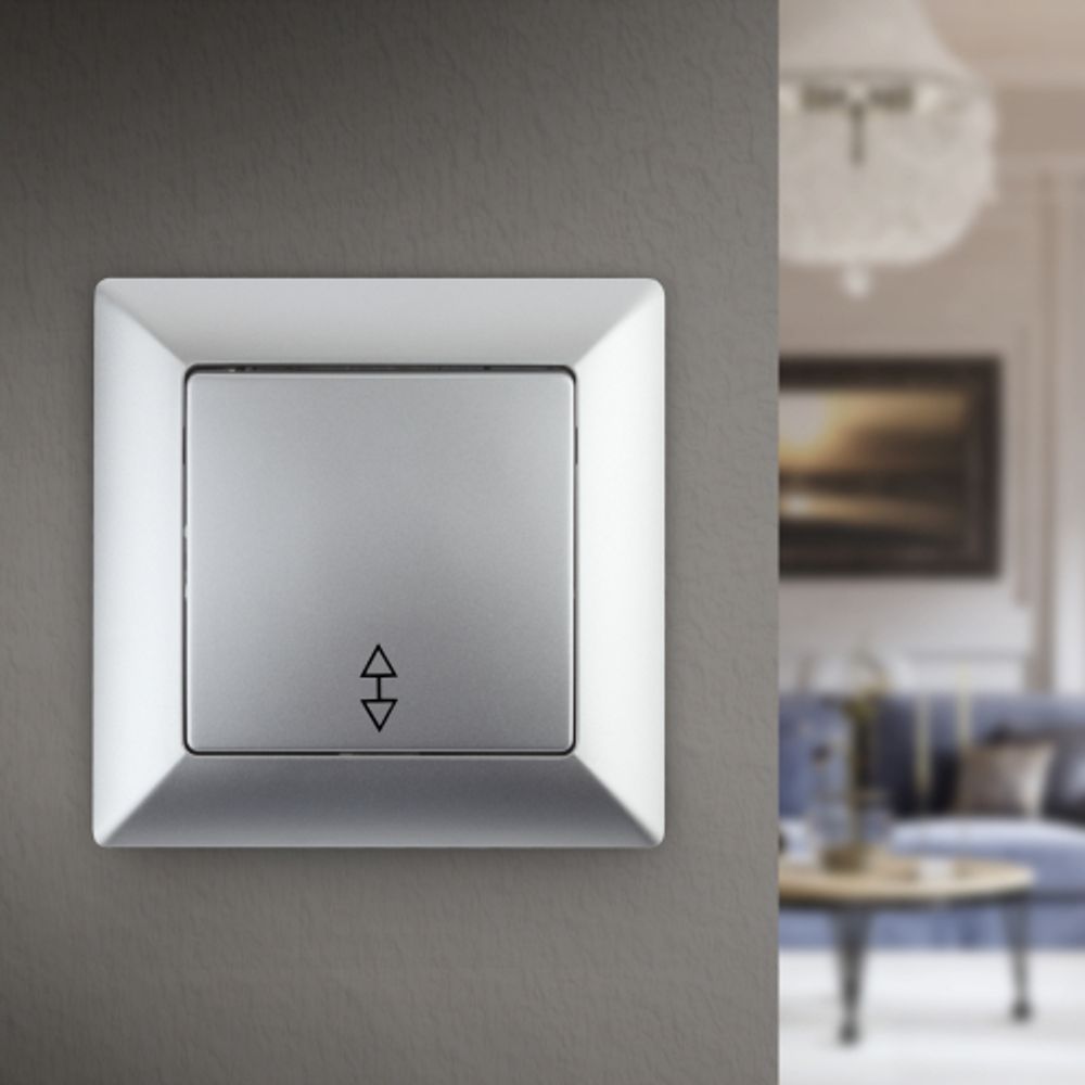 Переключатель Intro Solo 4-103-03 одноклавишный 10А-250В, IP20, СУ, алюминий