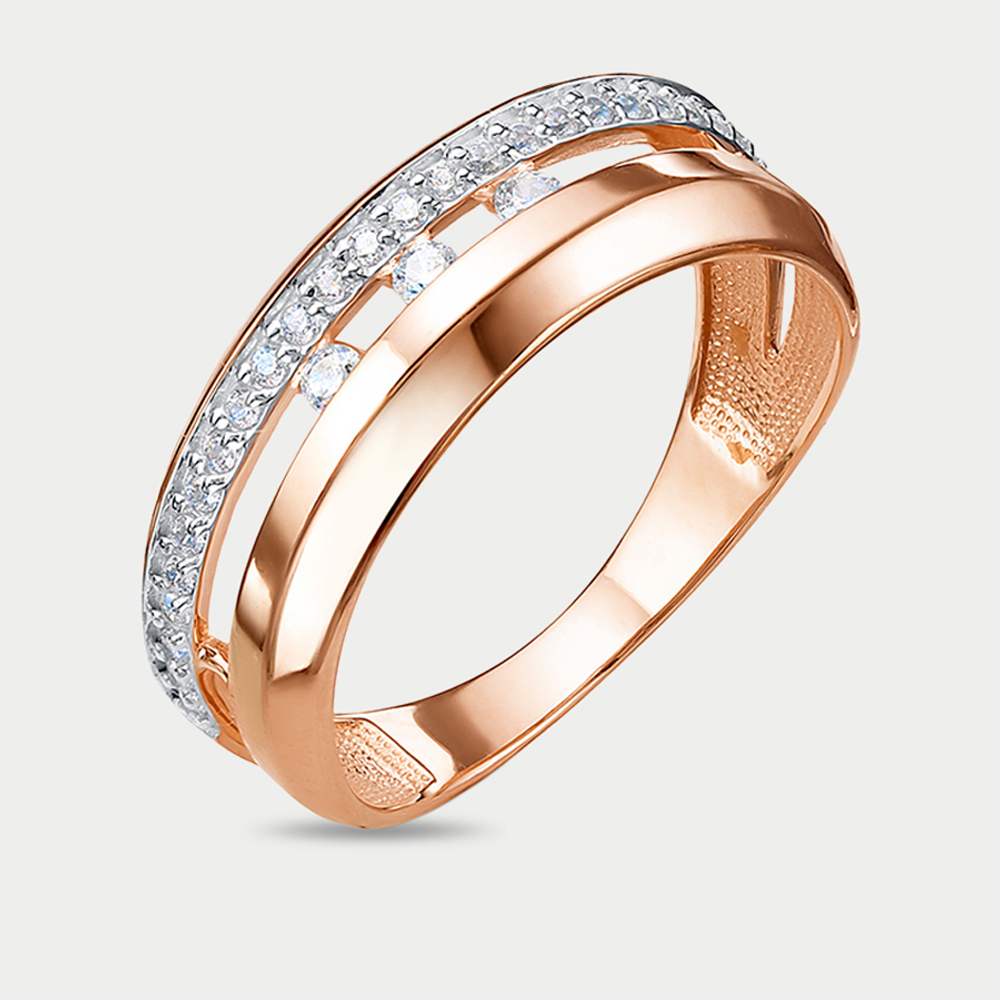 Кольцо женское из розового золота 585 пробы с фианитами (арт. 1105565)