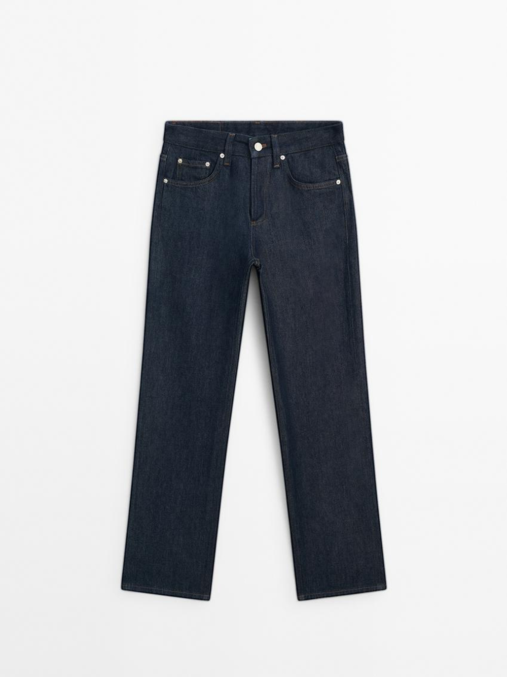 Massimo Dutti Широкие джинсы полной длины со средней посадкой, темно-серый