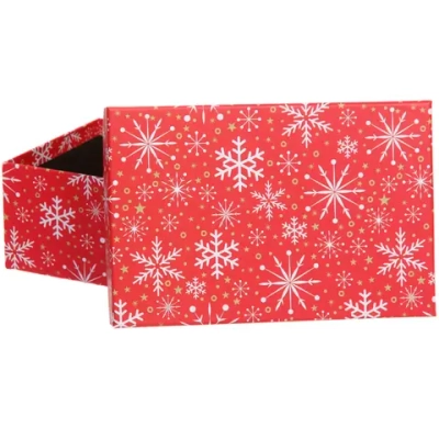 Коробка подарочная «Искристые снежинки» 21*14*8 см