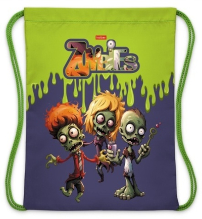 Мешок для сменной обуви Hatber Зомби, 420х340 мм, с рисунком, полиэстер, 1 шт