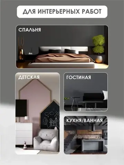 Краска для стен, обоев и потолков акриловая моющаяся интерьерная матовая цветная графит RAL 7024 Palizh 3,7 кг