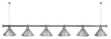 Лампа STARTBILLIARDS 6 пл. (плафоны медь,штанга хром,фурнитура золото)