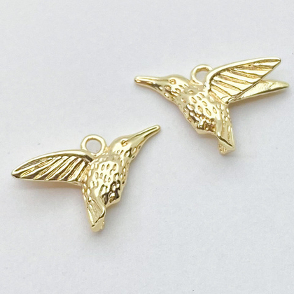 Подвеска Колибри, цвет золото, размер 14*18 мм, цена за 1 шт