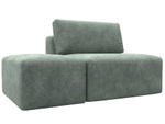 Модули диван и пуф Лига-060 НПБ, BRUT 08 зеленый, Велюр, 129604