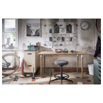 Письменный стол - IKEA ANFALLARE/HILVER, 140х65 см, бамбук/белый, АНФАЛЛАРЕ/ХИЛВЕР ИКЕА