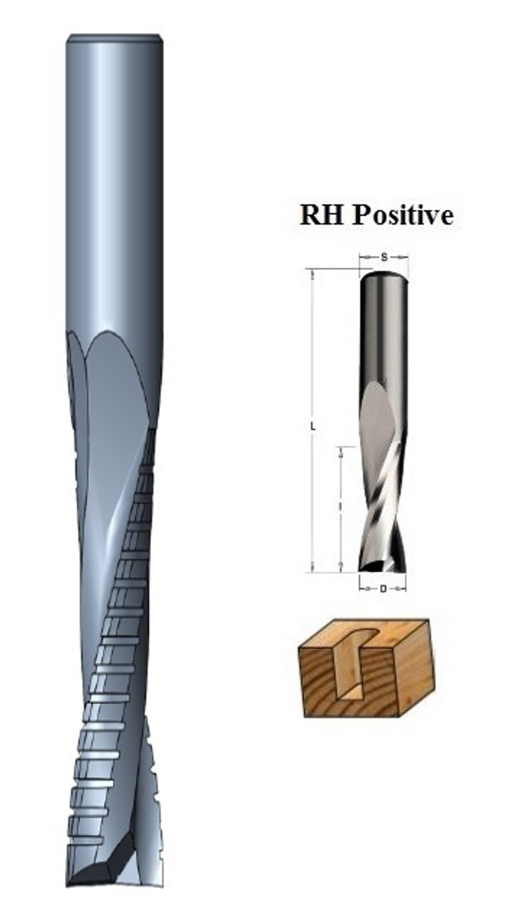 HM спиральная фреза D.8x42x100 Z=2 RH positive