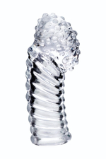 Прозрачная рельефная насадка на палец Dale - 8,5 см. (Цвет: прозрачный)
