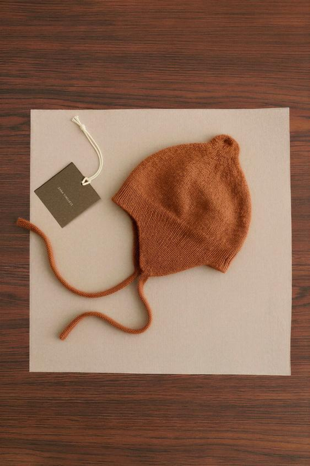 ZARA TIMELESS —ШАПКА ИЗ КАШЕМИРА, СВЕТЛО-КОРИЧНЕВЫЙ