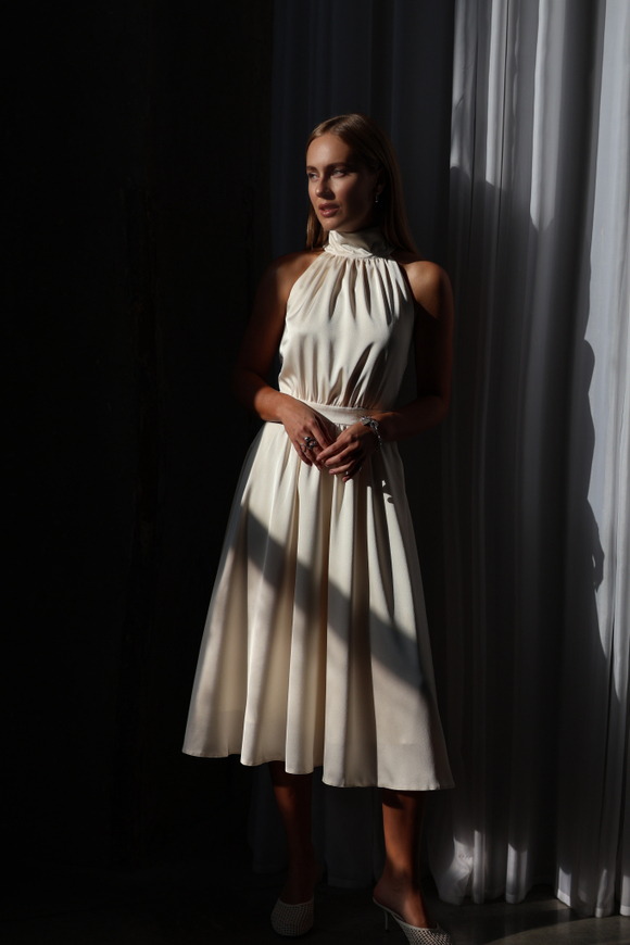 Платье Полли миди молочное