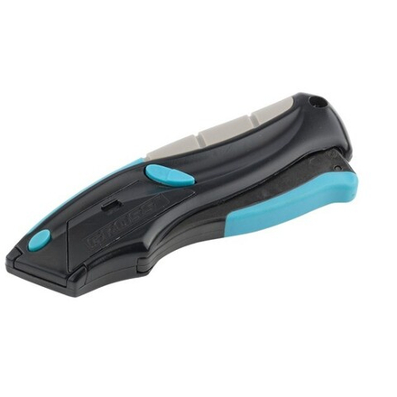 Нож ремонтно-монтажный, автовыброс, возврат лезвия, пистолетного типа, 170мм, 5 лезвий