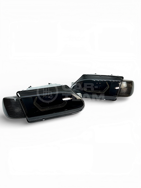 Фары ВАЗ 2113, 2114, 2115 передние в стиле AUDI White Crystal с Bi LED модулями, тонированные поворотники