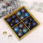 Новогодние шары «Зимняя вечеринка» 6 см (набор 16 шт), Сапфир