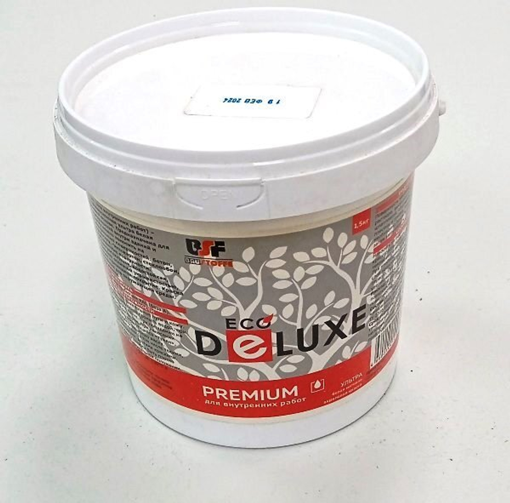 Краска BSF Delux Premium водно-диспер (1,5кг) д/внутр.работ (ведро)