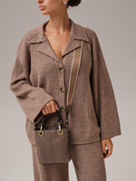 Сумка кожаная кросс-боди Deboro 30347 коричневая краска