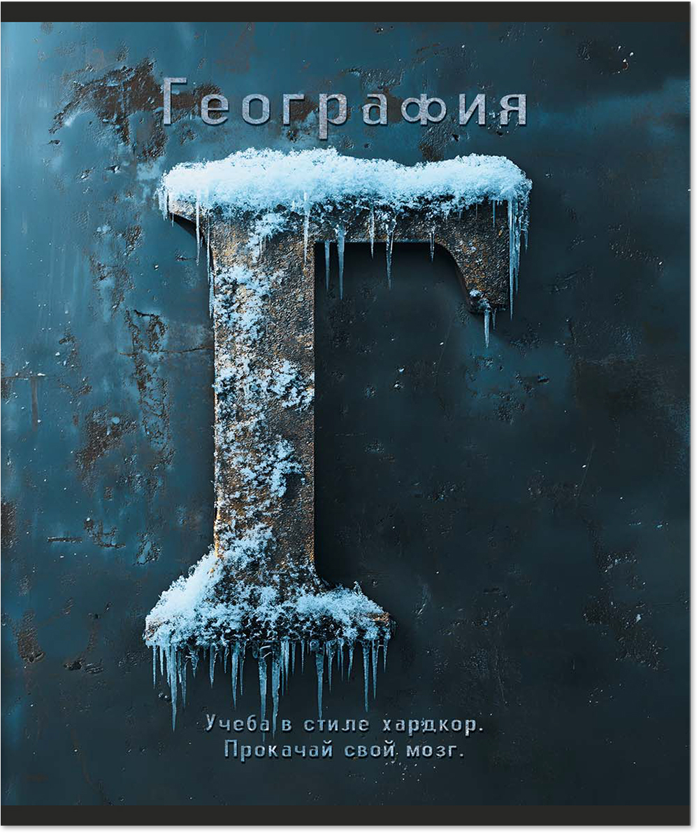 Тетрадь предметная 48 л., HARDCORE ГЕОГРАФИЯ, клетка