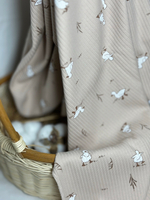 Пеленка в рубчик Утята/Светлый кофе 85*130