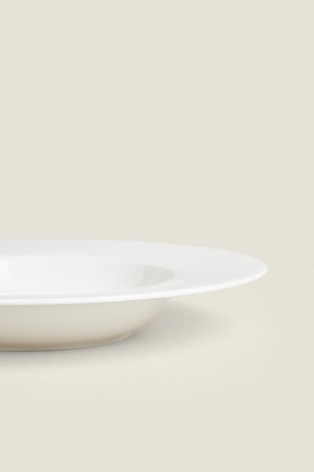 ZARA HOME СУПОВАЯ ТАРЕЛКА ИЗ ФАРФОРА, БЕЛЫЙ