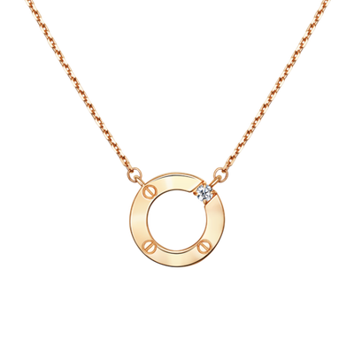 Колье из красного золота с фианитом