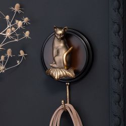 Настенный крючок Кошечка Бронза