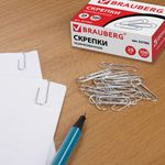 Скрепки BRAUBERG, 28 мм, оцинкованные, 100 шт., в картонной коробке, 227583