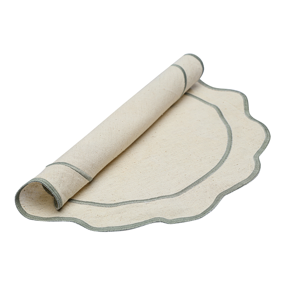 Салфетка под приборы anemone из коллекции trendy ruffles, D38 см, серый