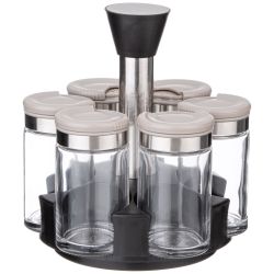 НАБОР ЕМКОСТЕЙ ДЛЯ СПЕЦИЙ 6ШТ 100МЛ НА ПОДСТАВКЕ AGNESS