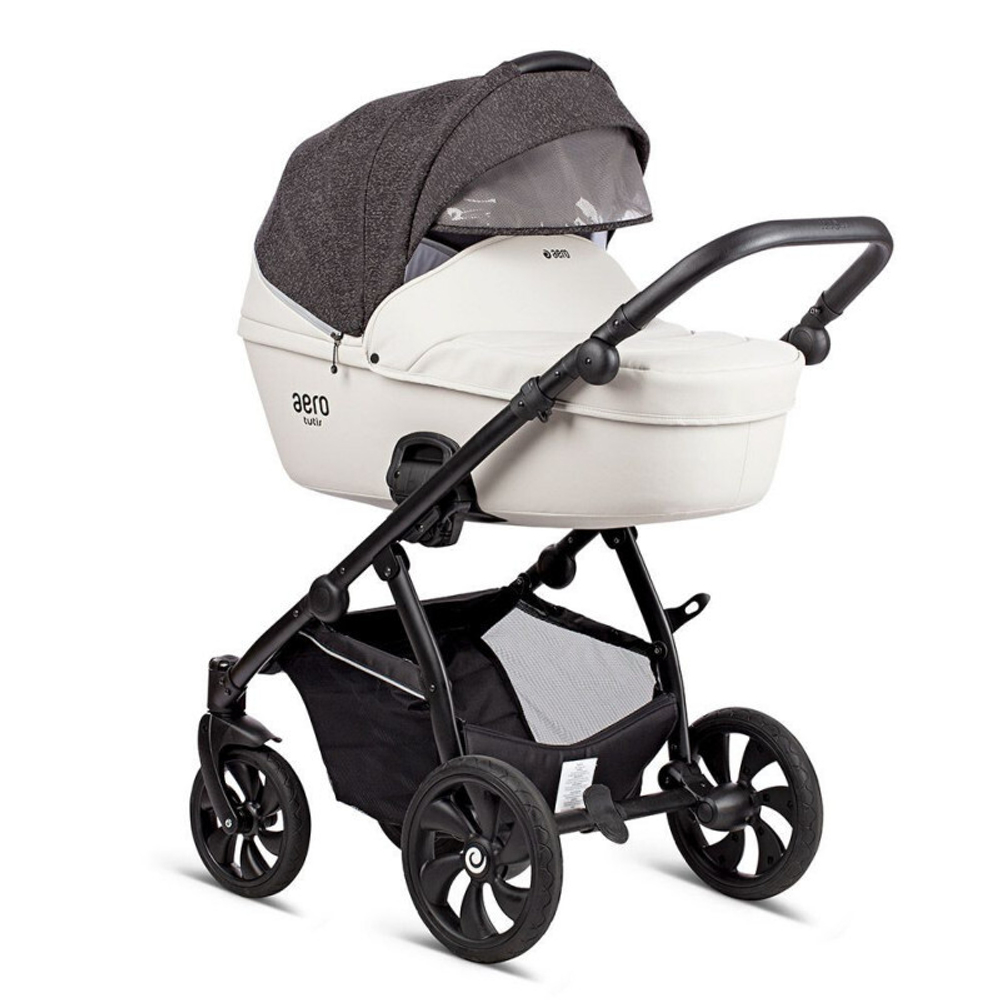 Детская коляска Tutis Aero 2 в 1 New 2019 №140 Reflective (Белый) кожа