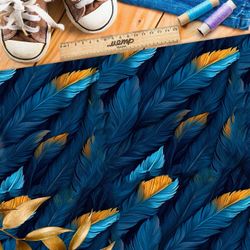 Ткань премиум атлас экзотические перья