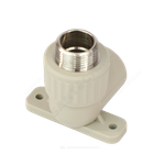 Угольник PP-R комбинированный серый Дн 20х3/4" НР с креплением VALFEX 10121120Г
