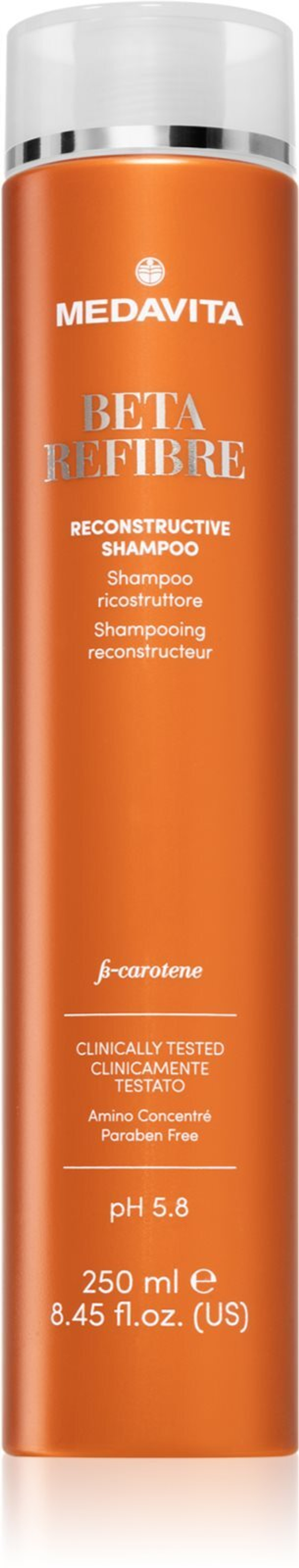 Medavita Beta Refibre Reconstructive Shampoo - реструктурирующий шампунь для уставших волос /   250  ml  / GTIN 8033928002308