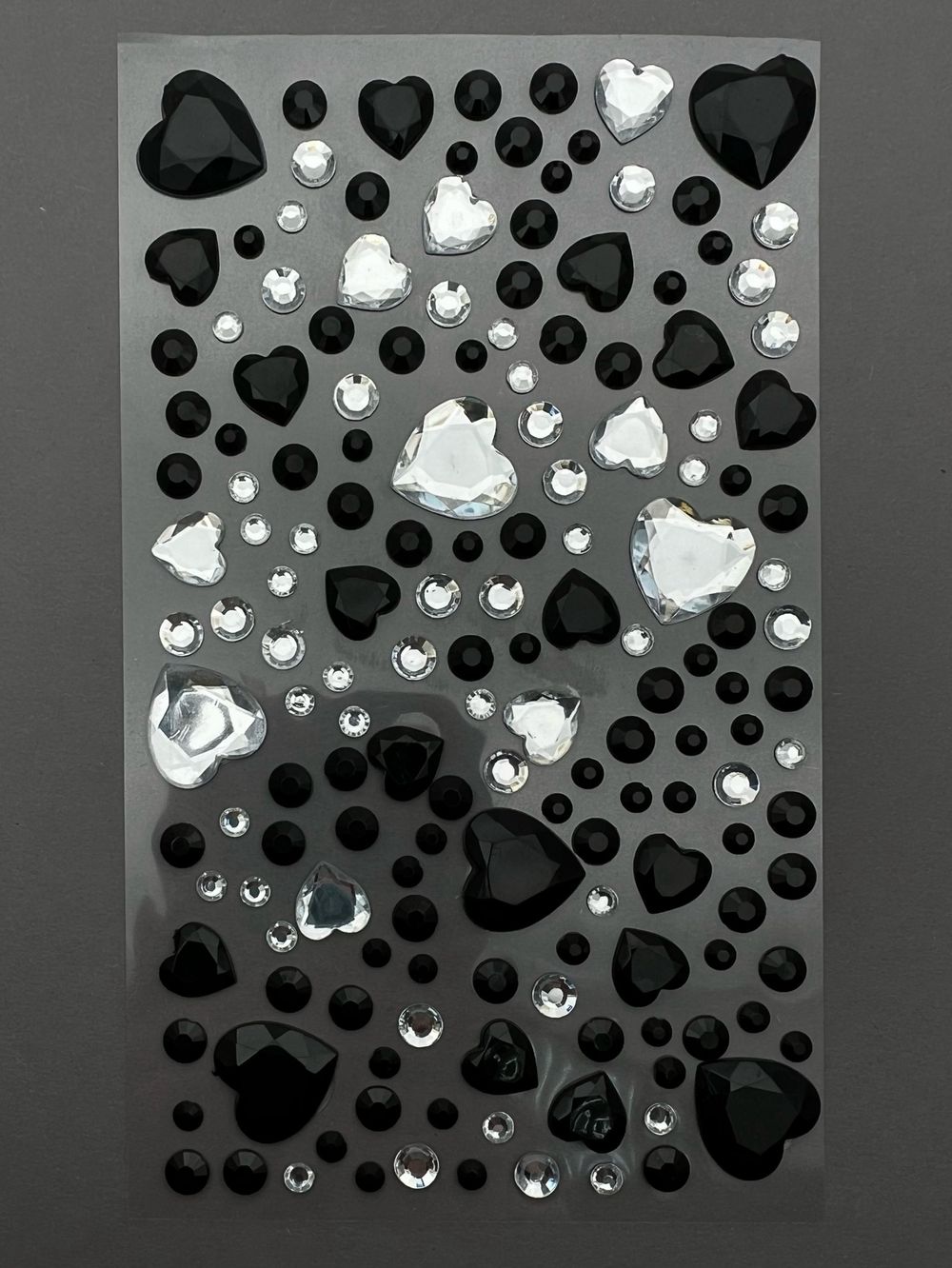 1837 Наклейки для ногтей, лица и тела микс с сердечками чёрные