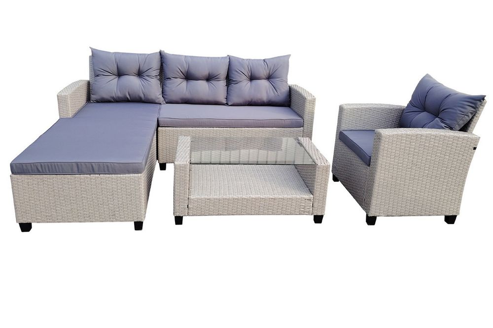 "Атланта" лаунж-зона из искусственного ротанга, цвет серый