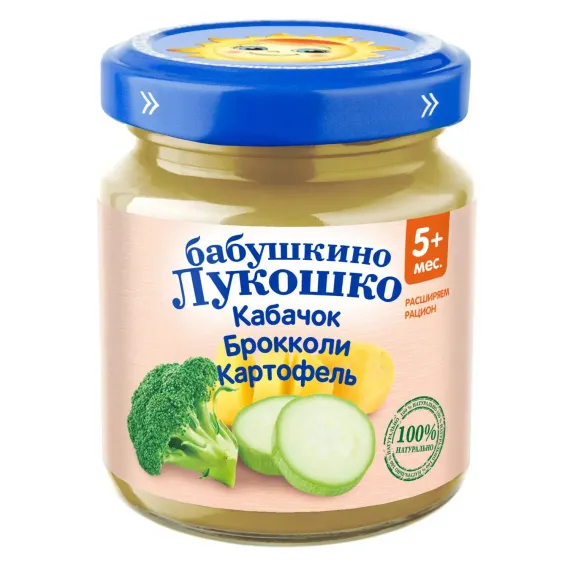 Пюре Бабушкино лукошко кабачок-брокколи-картофель 100г с 5месяцев