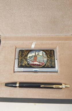 Набор "Москва" №1 визитница персональная, ручка